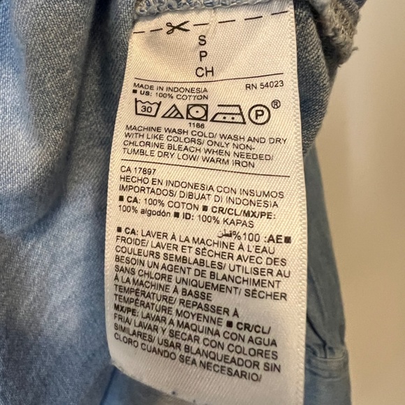 Denim Maternity Top Long Sleeve 100% Cotton Old Navy Size S - Picture 7 of 15